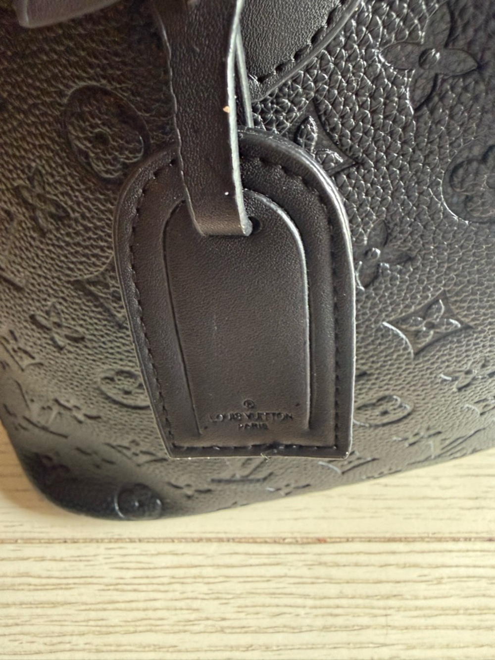 Black Designer Embossed Monogram Tote Bag - Picture 7 of 9
